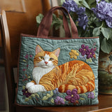 Bolsa de mano acolchada – Gato rojo