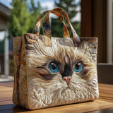 Bolso acolchado hecho a mano – Gato blanco con ojos azules