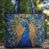 Bolso acolchado hecho a mano – Pavo real real