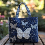 Bolso acolchado hecho a mano – Mariposa plateada