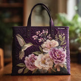 Bolso acolchado hecho a mano – Colibríes y orquídeas