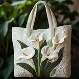 Bolso acolchado hecho a mano – Lirios blancos