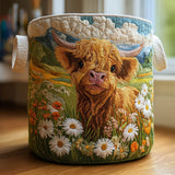 Canastro de Lavadero Acolchado – Vaca de las Highlands en Flores