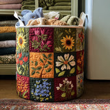 Canastro de Lavadero Acolchado – Flores Brillantes