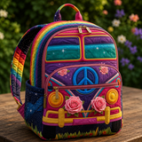 Mochila Boho Acolchada – Arcoíris y Rosas