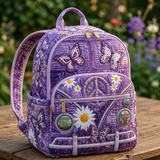 Mochila Boho Acolchada – Mariposas y Paz