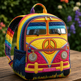 Mochila Boho Acolchada – Autobús en la Luz del Sol