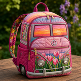 Mochila Boho Acolchada – Rosa Crepúsculo