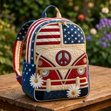 Mochila Boho Acolchada – Estrellas y Margaritas