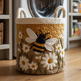 Canastro de Lavadero Acolchado – Margarita y Abeja