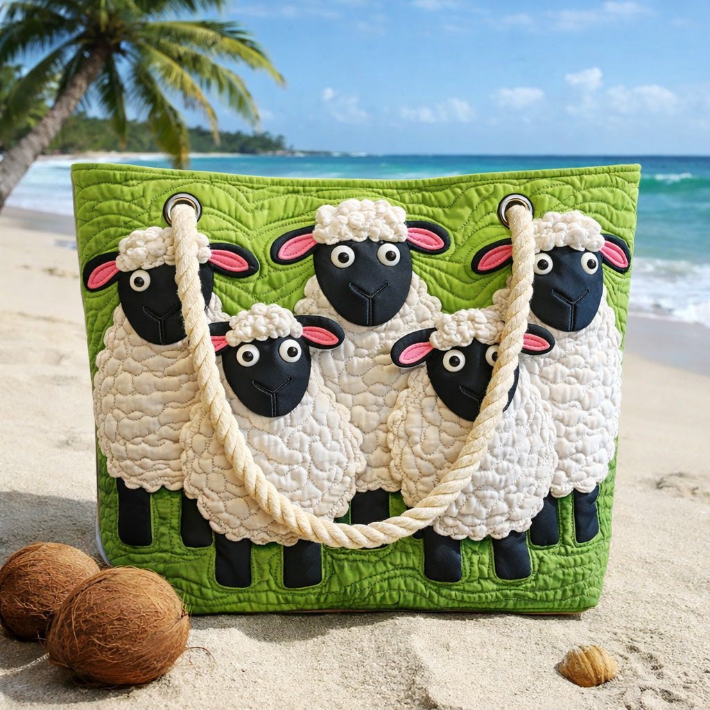 Bolsa de playa acolchada – Ovejas al aire libre