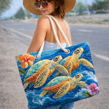 Bolsa de playa acolchada – Tortuga marina II – espaciosa y ligera