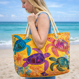 Bolsa de playa acolchada – Tortuga entre corales – espaciosa y ligera