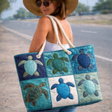 Bolso de Playa Acolchado – Tortuga Azul