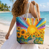 Bolso de playa patchwork – Sol arcoíris – espacioso y ligero