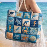 Bolso de playa acolchado – Vida en el mar – espacioso y ligero