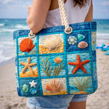 Bolso de playa acolchado – Conchas en la costa