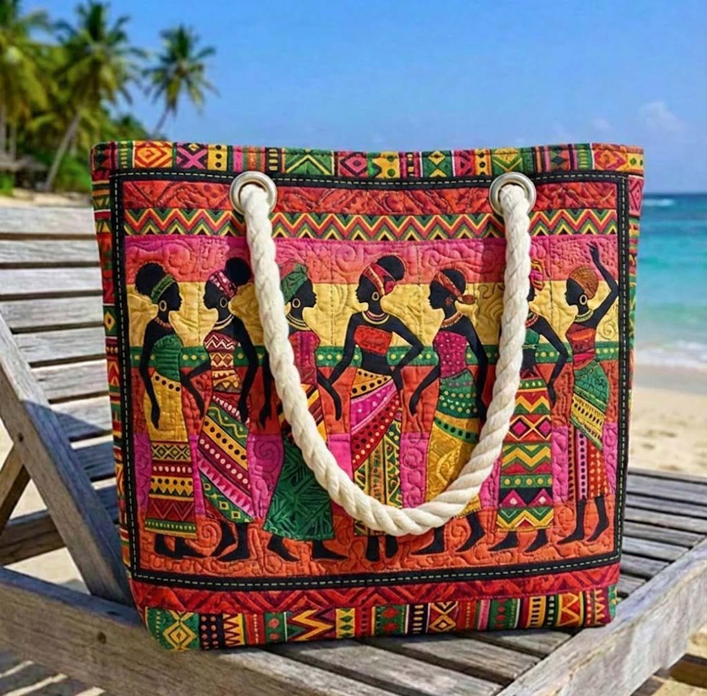 Bolsa de playa acolchada – Reinas africanas – Idea de regalo