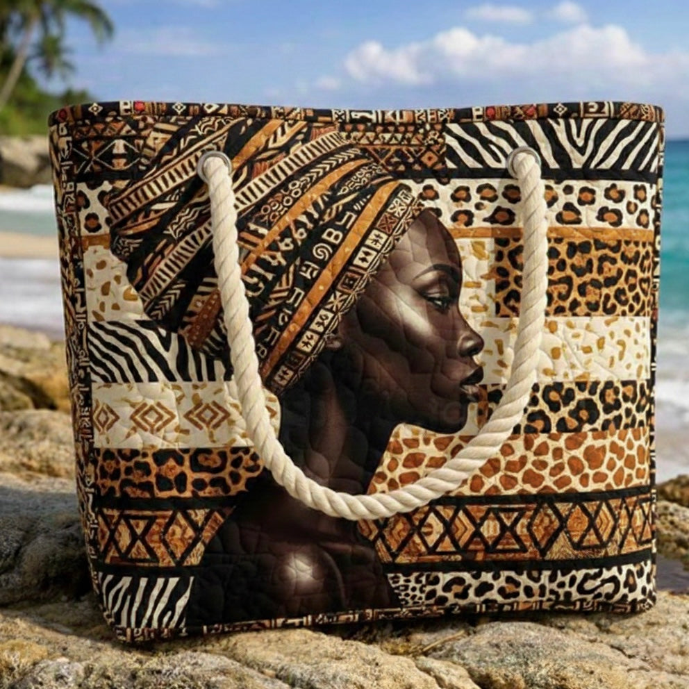 Bolsa de playa acolchada – Reina Africana – espaciosa