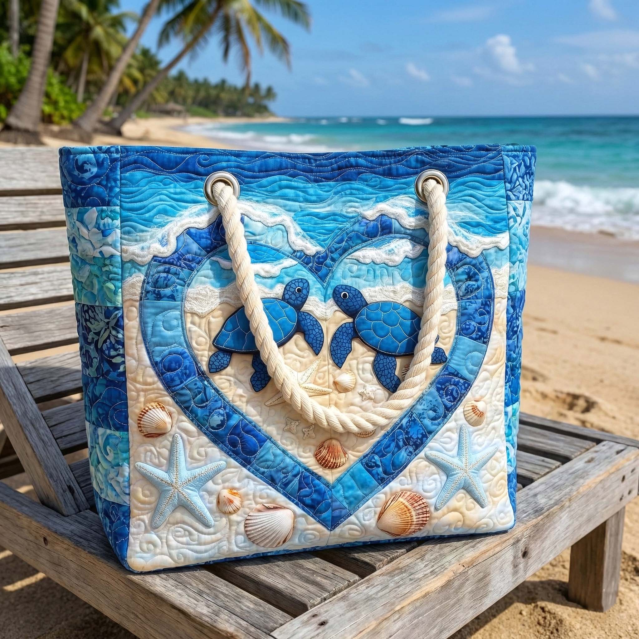 Bolsa de playa acolchada – Serenidad de la tortuga