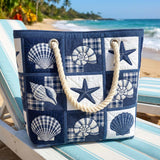 Bolsa de playa acolchada – Conchas tranquilas – espaciosa y ligera