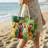 Bolsa de playa acolchada – Gallo colorido – Idea de regalo