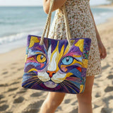 Bolsa de playa acolchada – Gato de espíritu libre
