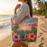 Bolso de playa de patchwork – Amanecer tropical – espacioso y ligero