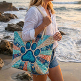 Bolsa de playa acolchada – Huellas de patas – L y XL