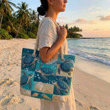 Bolso de playa patchwork – Bahía de Tortugas – espacioso y ligero