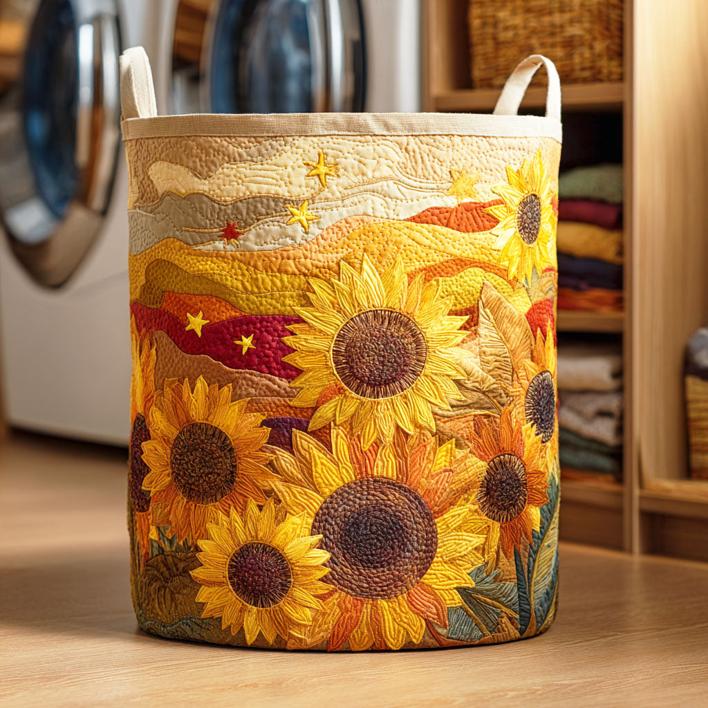 Canastro de Lavadero Acolchado – Sueño de Girasol