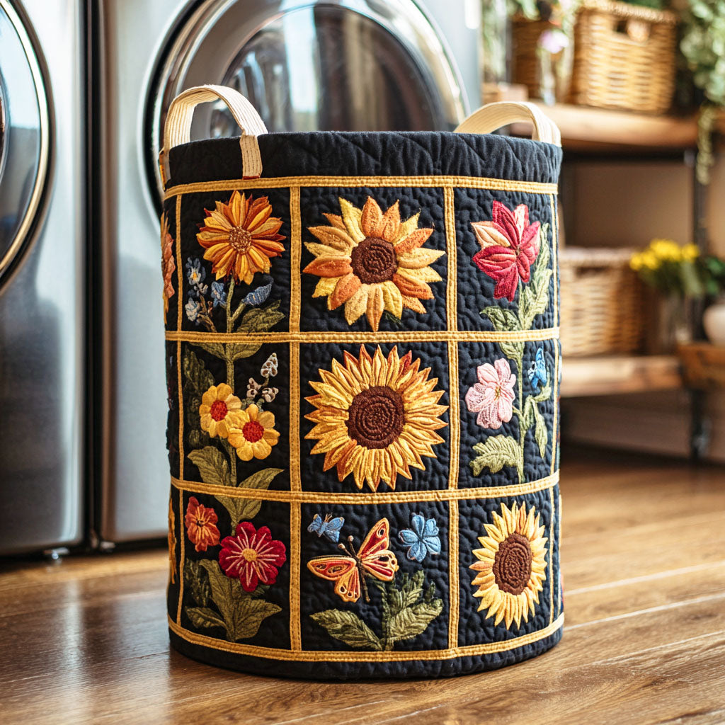 Canastro de Lavadero Acolchado – Sueño de Girasol