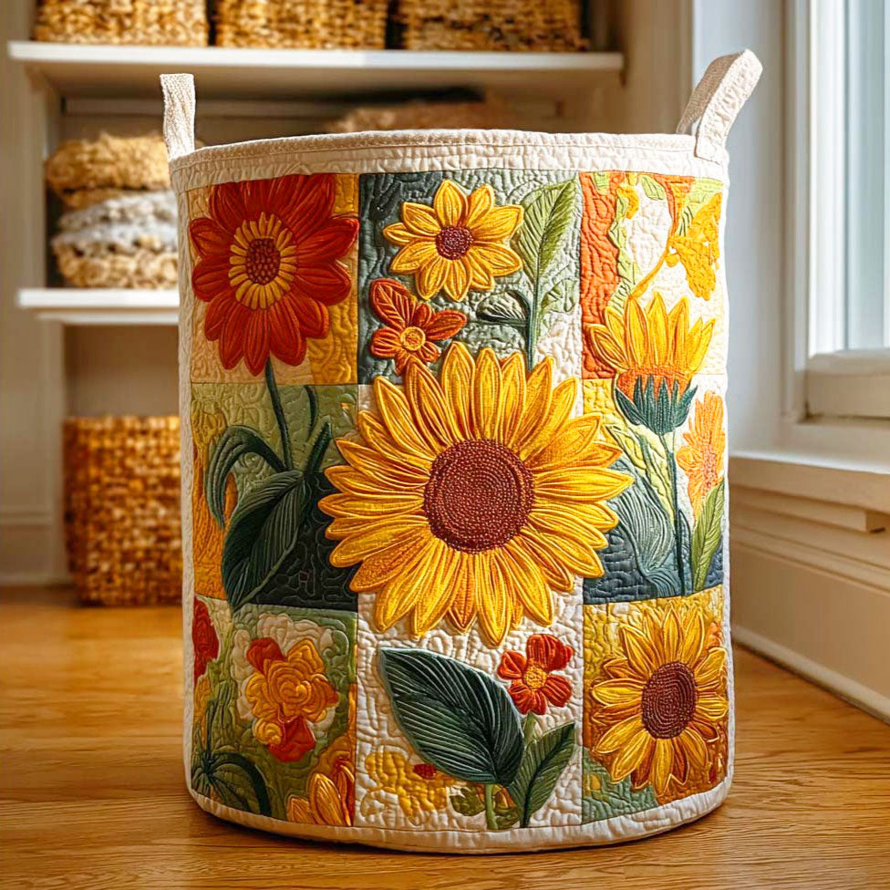Canastro de Lavadero Acolchado – Sueño de Girasol