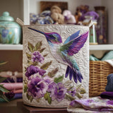 Canastro de Lavadero Acolchado – Colibrí en Flores