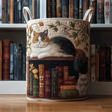 Canastro de Lavadero Acolchado – Gato de Biblioteca