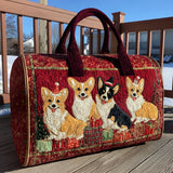 Bolsa de viaje acolchada – Corgi navideño