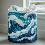 Canastro de Lavadero Acolchado – Olas del Mar