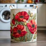 Canastro de Lavadero Acolchado – Amapola Escarlata