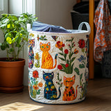 Canastro de Lavadero Acolchado – Gatos Acurrucados