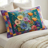 Funda de cojín acolchada - Sueño de flores suaves