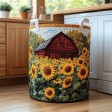 Canastro de Lavadero Acolchado – Granero con Girasoles