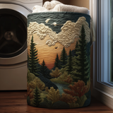 Canastro de Lavadero Acolchado – Pinos al Atardecer