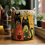 Canastro de Lavadero Acolchado – Cabezas de Gato en Patchwork