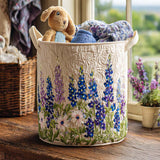 Canastro de Lavadero Acolchado – Encanto de Flores Silvestres