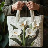 Bolso acolchado hecho a mano – Lirios blancos
