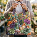 Bolso acolchado hecho a mano – Jardín de suculentas