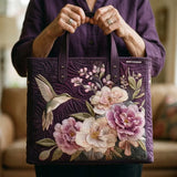 Bolso acolchado hecho a mano – Colibríes y orquídeas
