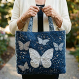 Bolso acolchado hecho a mano – Mariposa plateada
