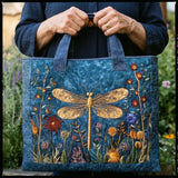 Bolso acolchado hecho a mano – Libélula dorada