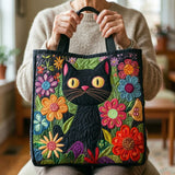 Bolso acolchado hecho a mano – Gato negro encantado